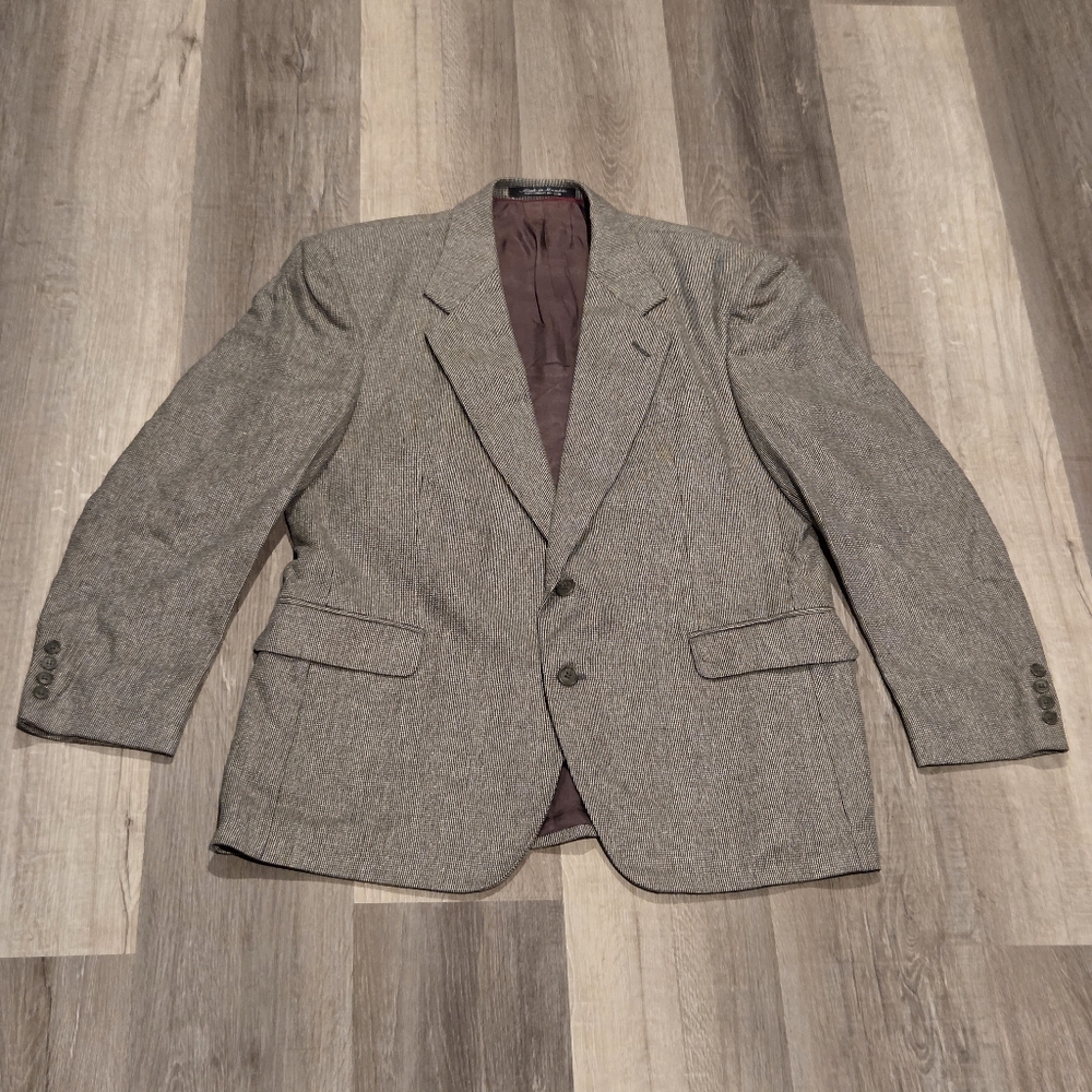 TAILORS ROW DEANSGATE silk Wool Khaki Brown gray Jacket Blazer 42R